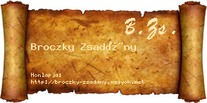 Broczky Zsadány névjegykártya